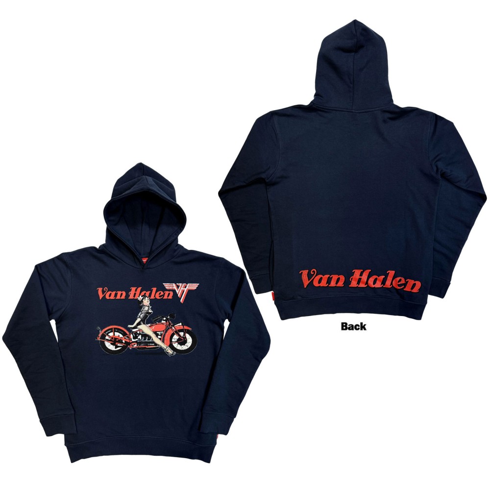 Van Halen - Pinup Motorcycle Hoodie - Dark blue